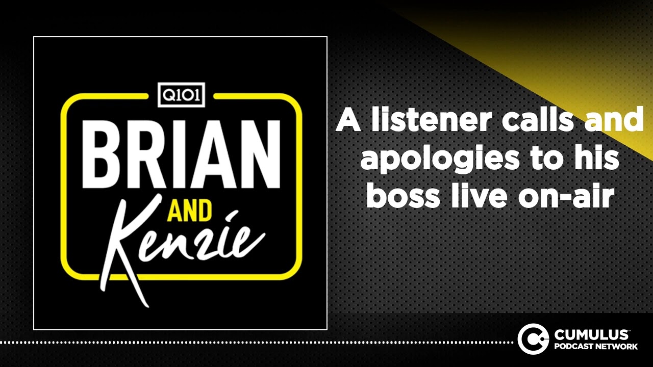 A listener calls and apologies to his boss live on-air