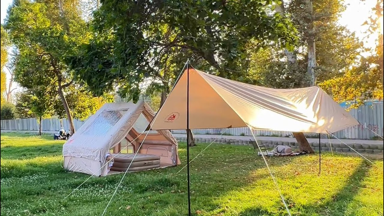 SHUFA Glamping 500*300CM  Tarp G&uuml;neş ve R&uuml;zgar Koruma Tentesi