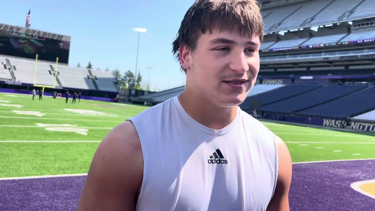 Washington Husky edge defender Jacob Lane talks about 2025 Spring football