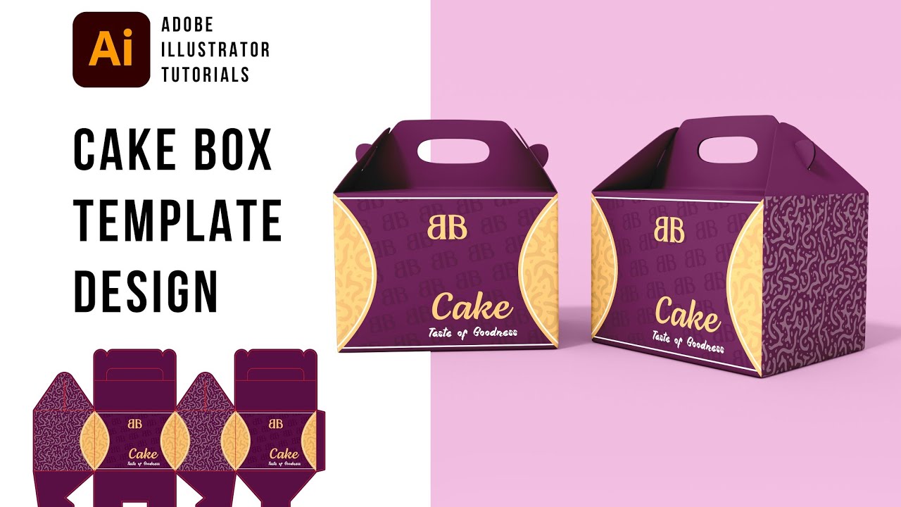How to basic Packaging Design in Adobe Illustrator 2023  | Cake Box Design