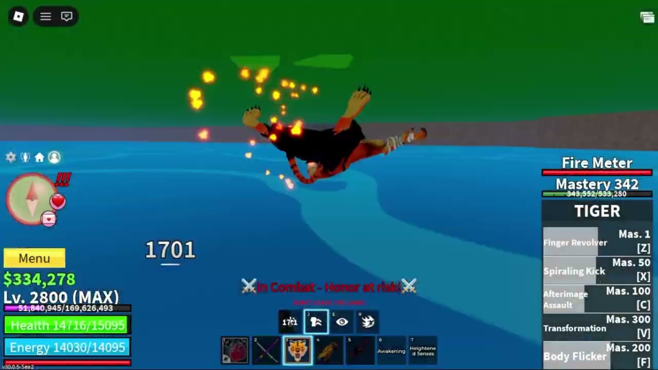 Blox fruits : pvp with TIGER spam!!