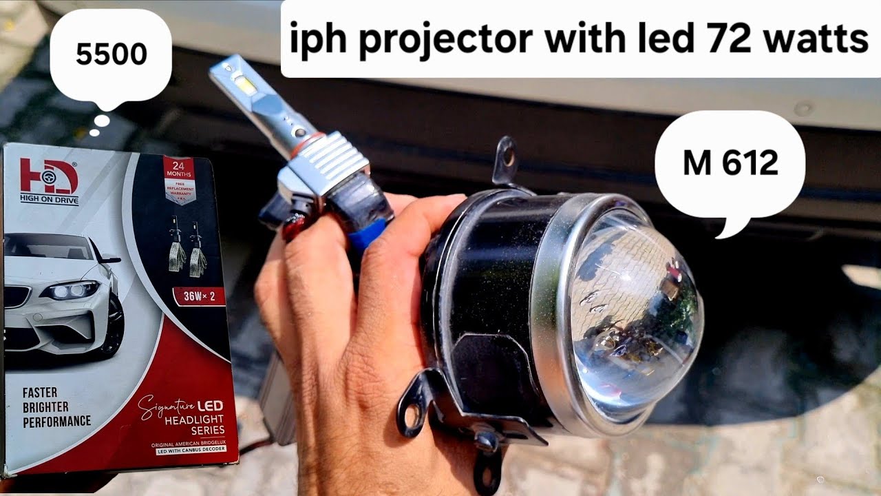 💡Iph projector with 72 watts led bulb🚘