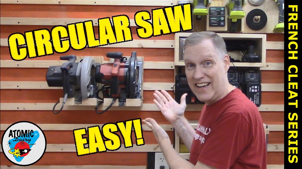 Easy French Cleat Circular Saw Holder - From Scraps!