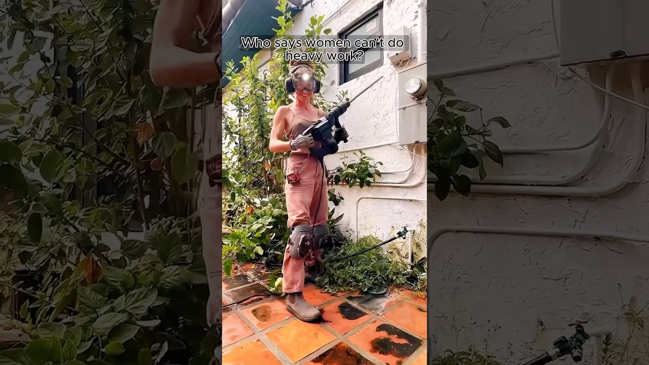 Who says women can't do heavy work? #funny #workers #construction #women