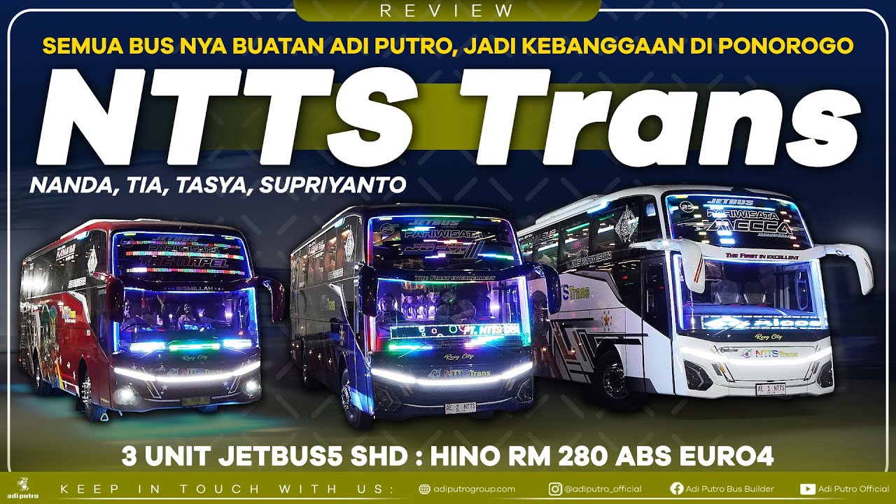 Jetbus5 SHD Terbaru di PO NTTS Trans : Semua Bus Nya Buatan Adi Putro, Jadi Kebanggaan di Ponorogo