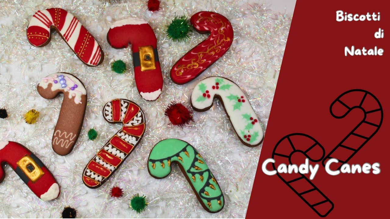 Biscotti di Natale | Candy canes - bastoncini di zucchero | 6 decorazioni #christmascookies 
