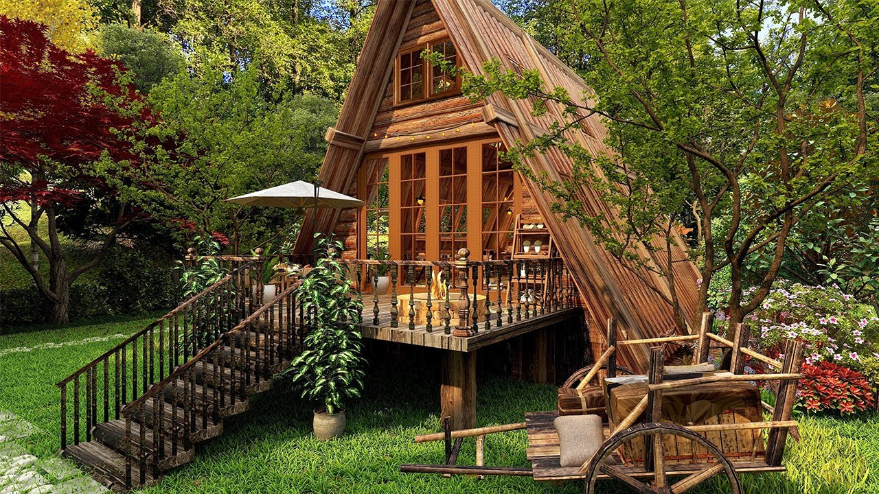 Wooden House Design 6x12 meters | This Small House is.... AMAZING | Simple House Design