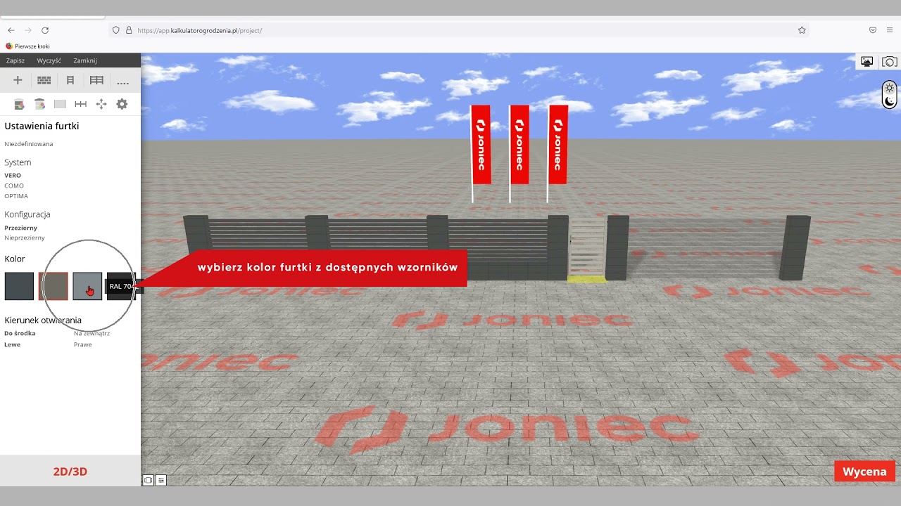 Kalkulator ogrodzeń. Dodawanie furtki do projektu ogrodzenia | Firma JONIEC | 31