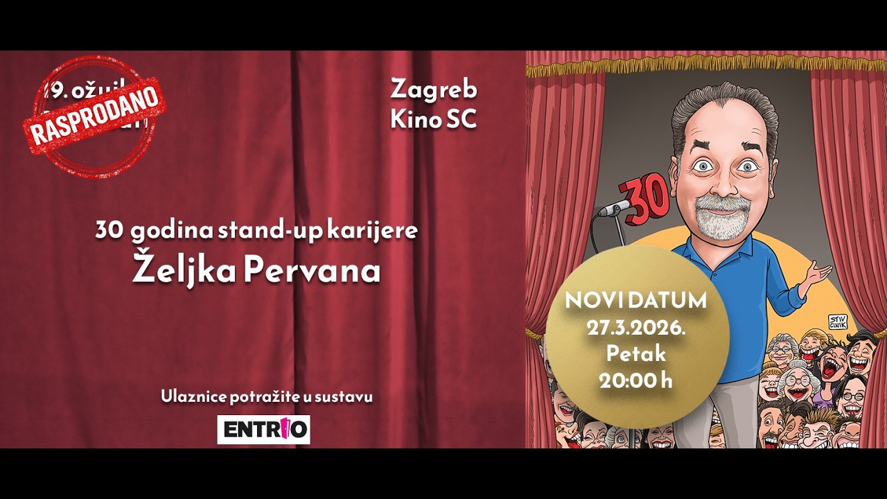 Željko Pervan nakon 30 godina stand-up karijere kreće na turneju po Hrvatskoj!
