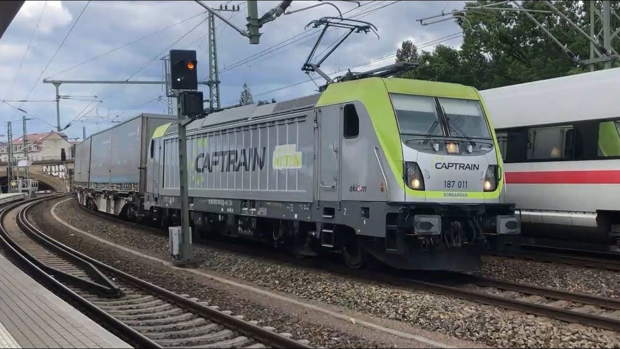 Z&uuml;ge in DD Bischofsplatz und DD Pieschen: Akiem/Captrain Br. 187, S-Bahnen mit Br. 146, 143 und mehr