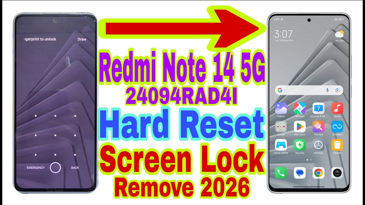 Redmi Note 14 5G Hard Reset/Remove Screen Lock 2026 | Unlock Pattern/Pin/Password/Face By Tech Babul