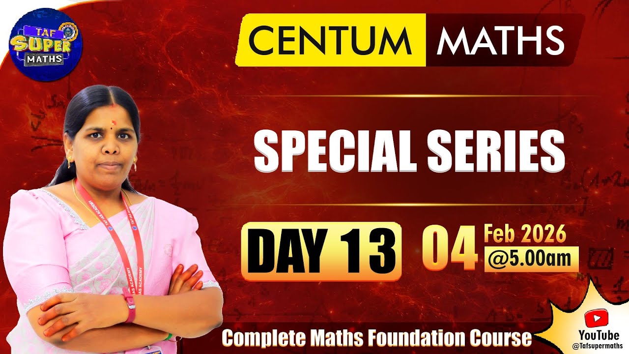CENTUM MATHS | DAY 13 | SPECIAL SERIES | VELKANI MAM  | TAF