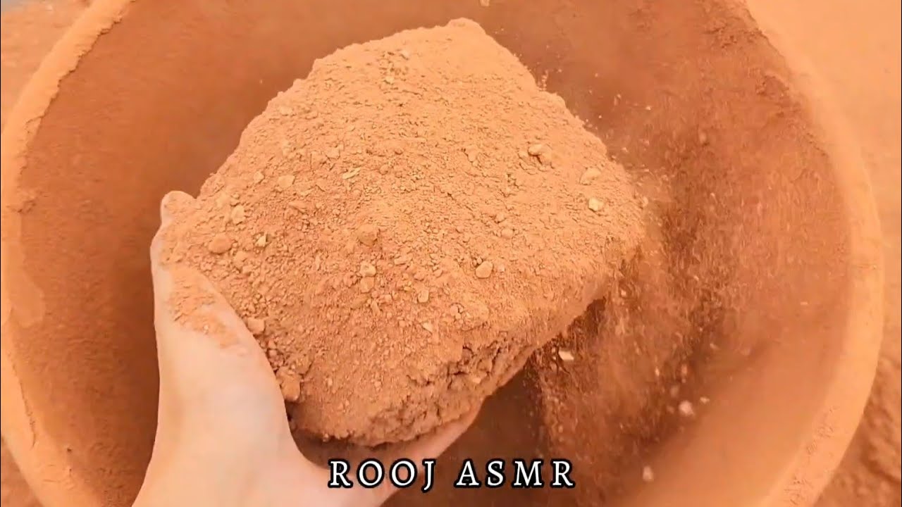 Red Dirt + Yellow Concrete Crush❤️‍🔥 Dry Crumbles in a Claypot🏺Lots of Dustplay/Dry Pouring/Tapping🌪