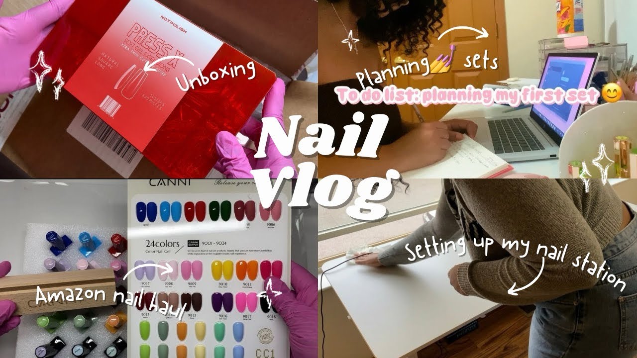 Nail Vlog| 💅💕Watch me set up my nail desk & unbox some nail mail from Amazon, Shein & NotPolish!