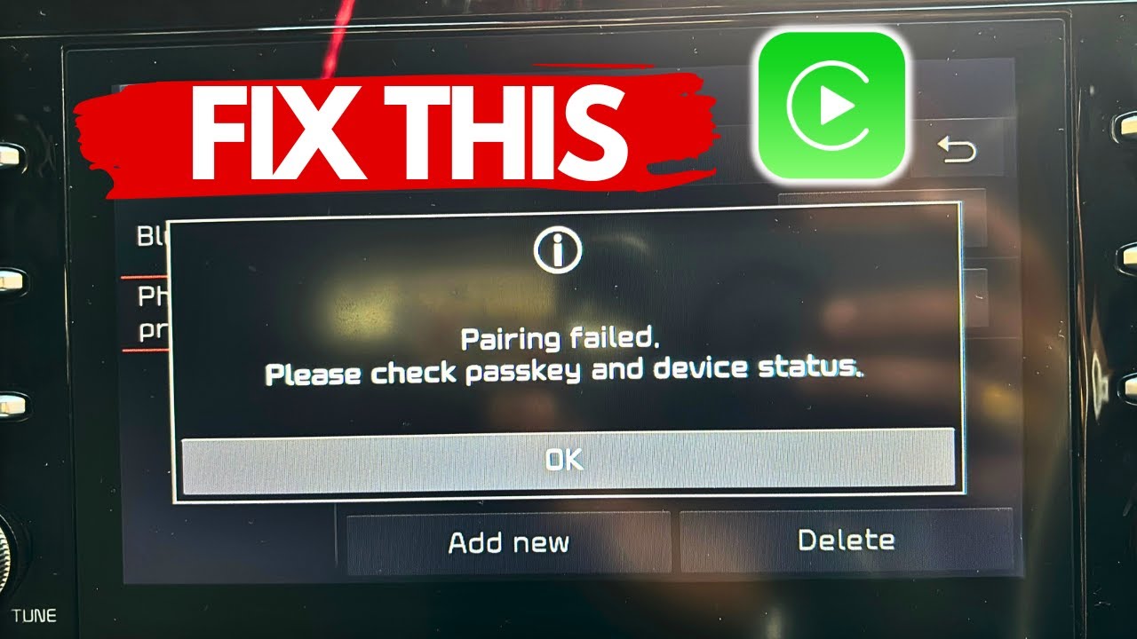 Pairing Failed on CarPlay? 🚗 Fix Check Passkey & Device Status Issue Now!⚙️