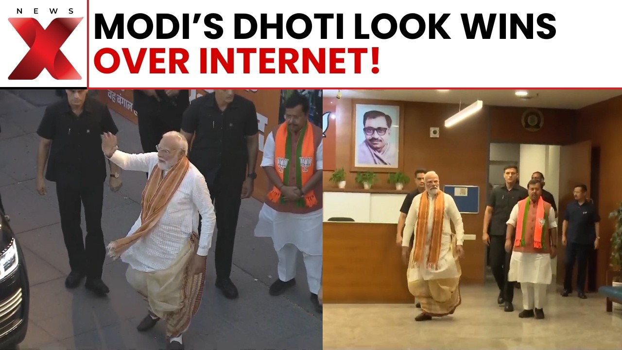 PM Modi Arrives in a Bengali Dhoti! See the Visuals Everyone Is Talking About