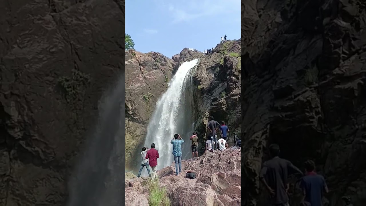 ఎక్కడ ఉన్నావ్ 🧐 Waterfall Rappelling at Gayatri waterfalls Telangana 👈 #shorts