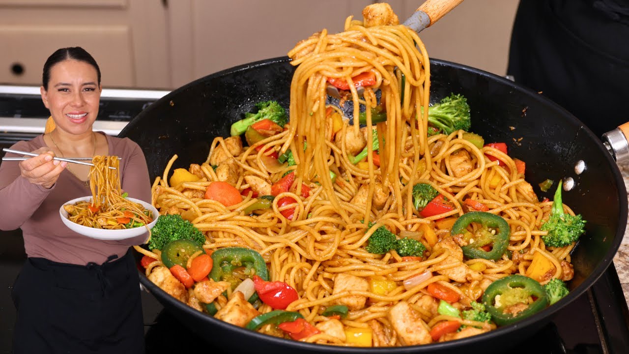 Espagueti con Pollo estilo Chino | Sorprende a tu Familia.