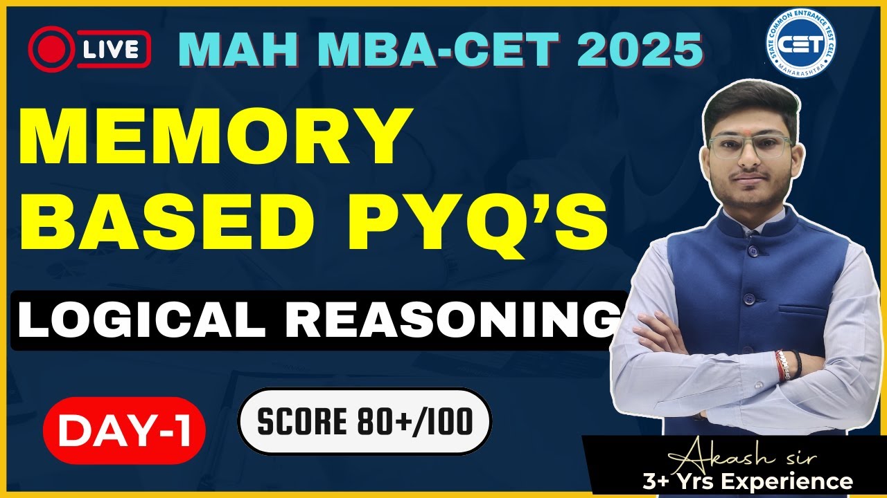 MAH MBA CET25 | DAY 1 | Previous Year Questions |  Logical Reasoning | By Akash Sir