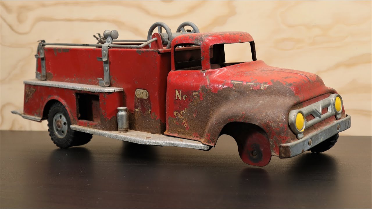 Vintage 1956 Tonka Fire Truck Restoration, It's Amazing!