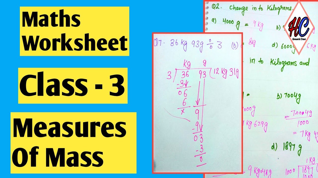 Introduction to Measurement for class 3 || Topic - Measures of Mass || Maths worksheet for class 3