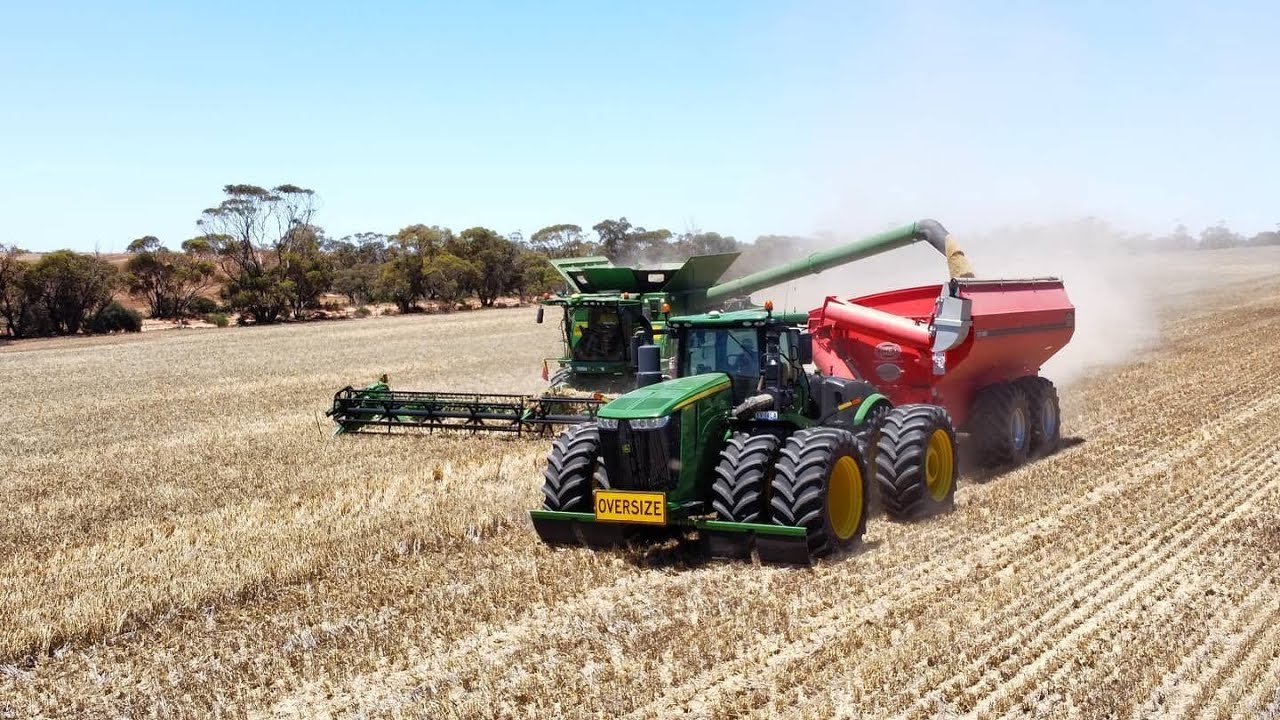 Harvest 2023 ll 3x JOHN DEERE X9 1100 Combine Harvester + JOHN DEERE 9620rx #johndeere #viral