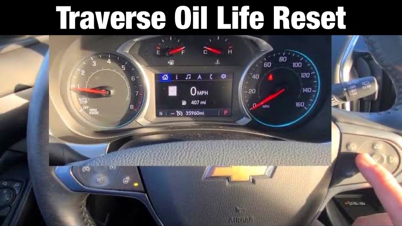 How To Reset The Oil Life On A 2018 - 2023 Chevy Traverse - Oil Change Light