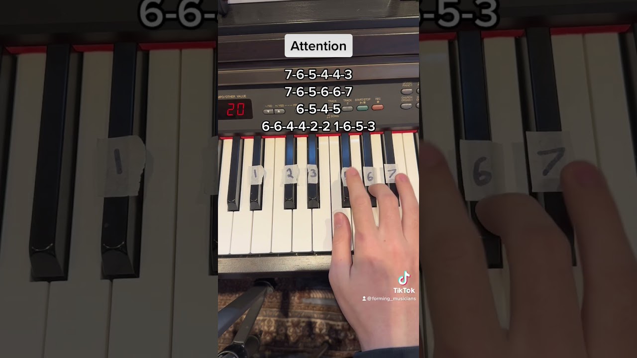 How to play &lsquo;Attention&rsquo; on the piano easy #shorts