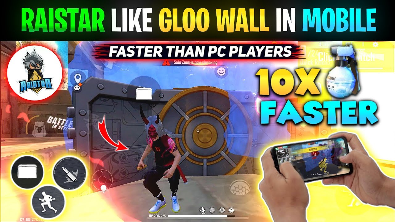 HANDCAM - Fast Gloo Wall Trick on Mobile 3 Finger 😱 || Fastest Gloo Wall Trick With Handcam #4