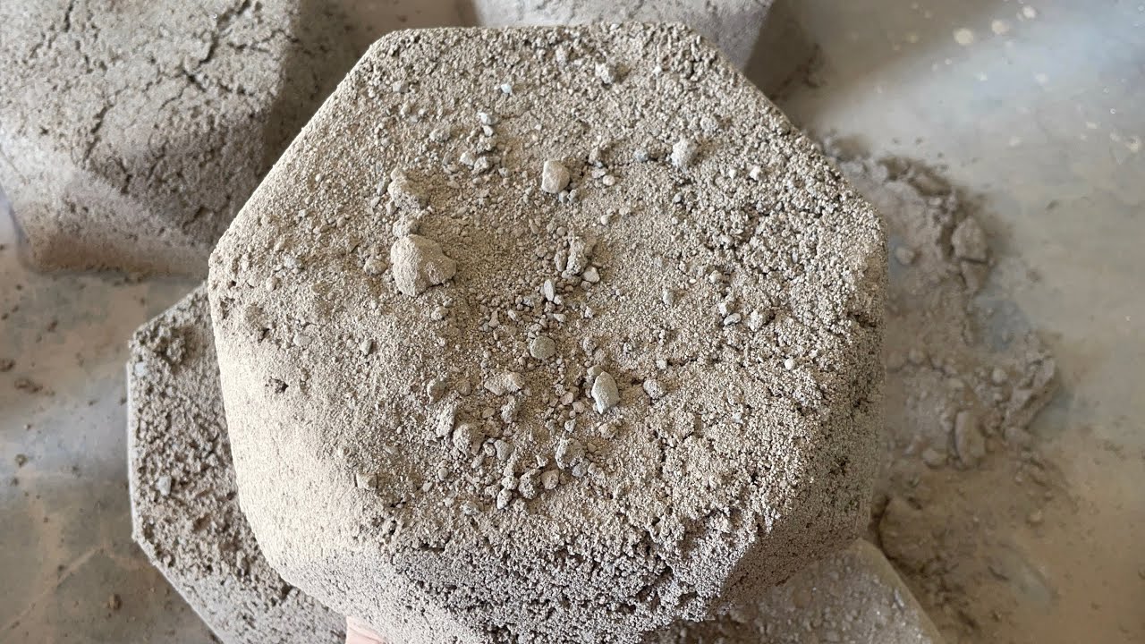 Dusty gritty sand big shapes dry floor crumbling asmr
