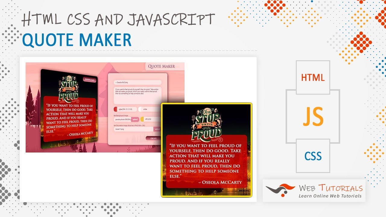 Quote Maker in HTML CSS and JavaScript