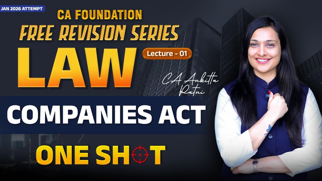 CA Foundation Bounce Back Batch | Law Lecture 1 Companies Act | Jan 26 | CA Ankitta Patni