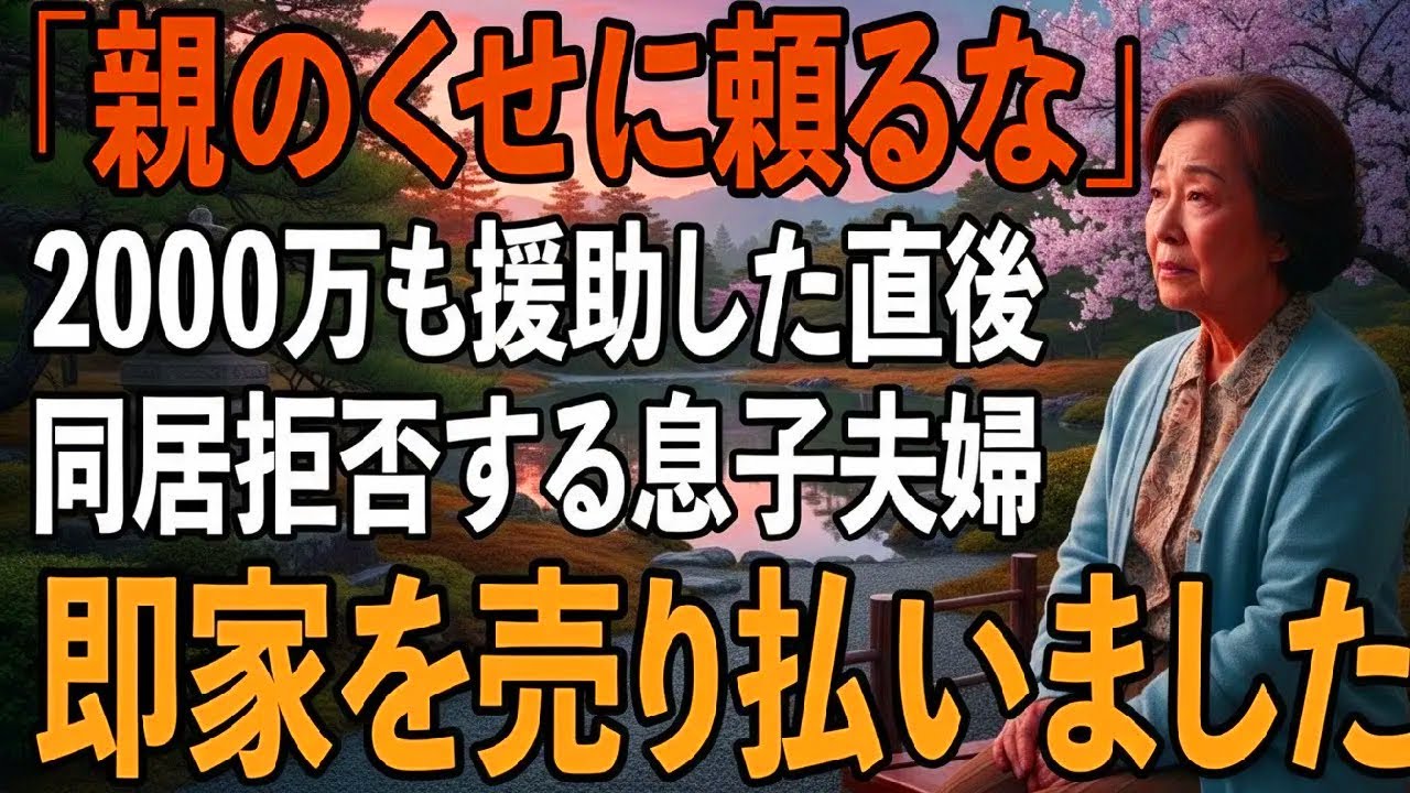 「親のくせに頼るな」敷地内同居のため”新築費2000万円を援助”したのに私を出禁にする息子夫婦→家を売却し徹底的に逆襲してやりました【シニアライフ】【60代以上の方へ】