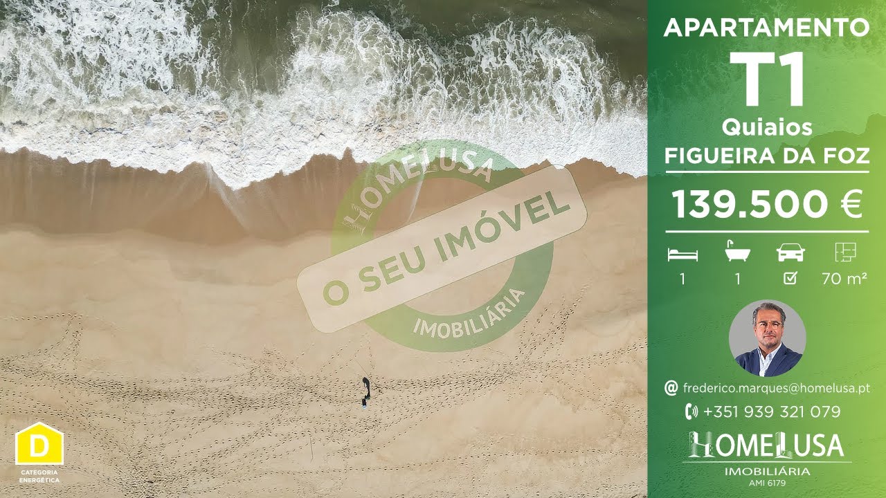 Apartamento T1! Garagem fechada! Em frente à Praia de Quiaios! Figueira da Foz!