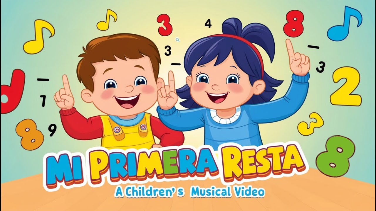 🎶 Mi primera resta ➖ Música y Animación para Niños ✨ aprendiendo a restar cantando