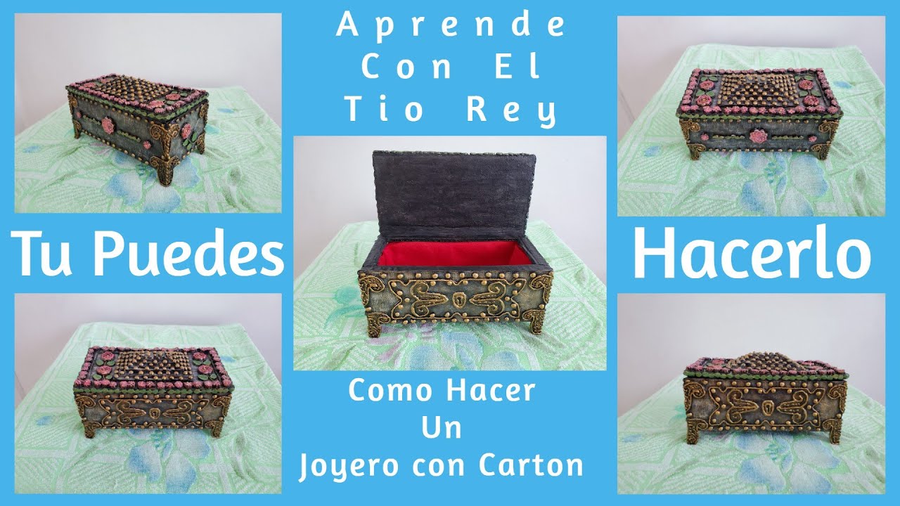 Hazlo tu mismo  Como hacer un Organizador de Joyas  ( joyero) con una caja de Carton