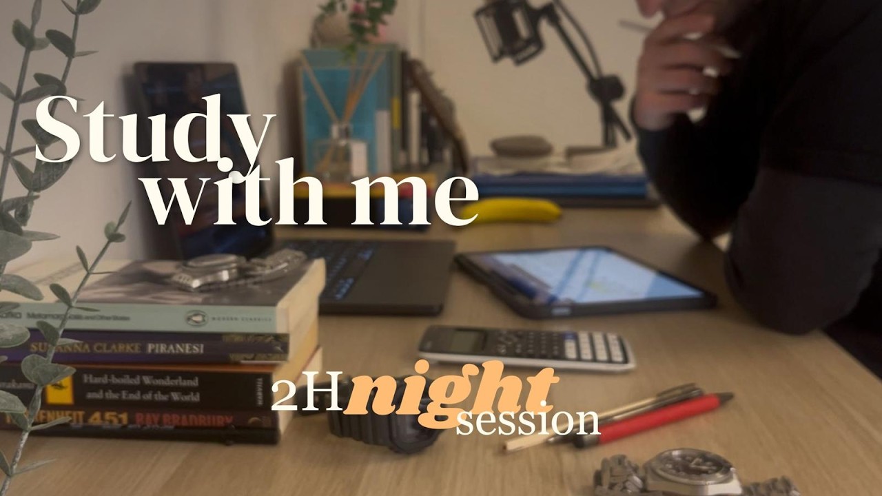 2-Hour Study With Me (Real Time) | Rain Ambience | Late Night Deep Focus | Pomodoro Timer 50/10 🎧📚