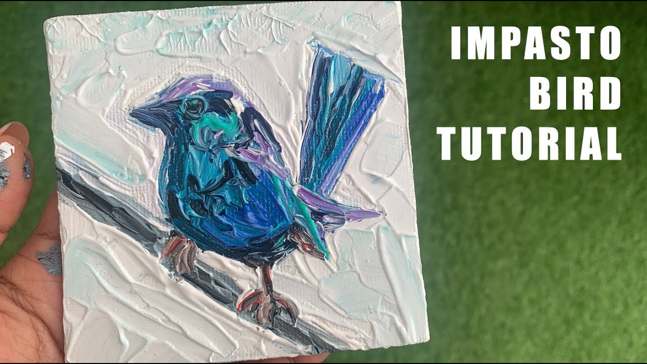 Impasto Bird Tutorial / Impasto Painting For Beginners / Acrylic Painting