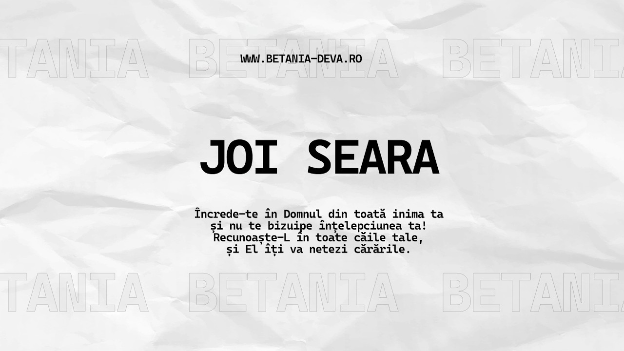 Joi Seara De Evanghelizare| 12.03.2026