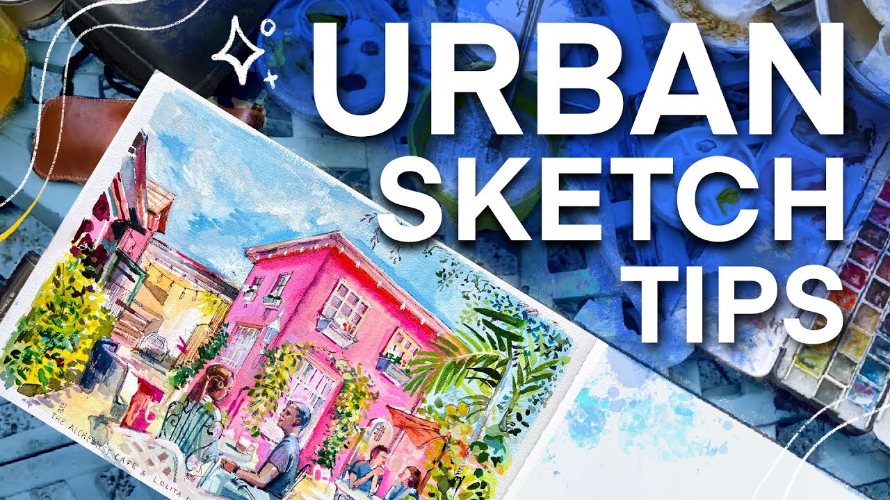 5 Urban Sketching Tips | Gouache Painting at a Coffee Shop