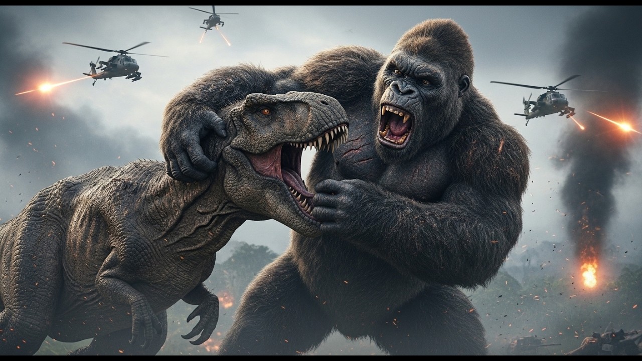 legendary-king-kong-vs-v-rex-fight-part-2-kinh-kong-nhay-mua-vui-nhon-highlights