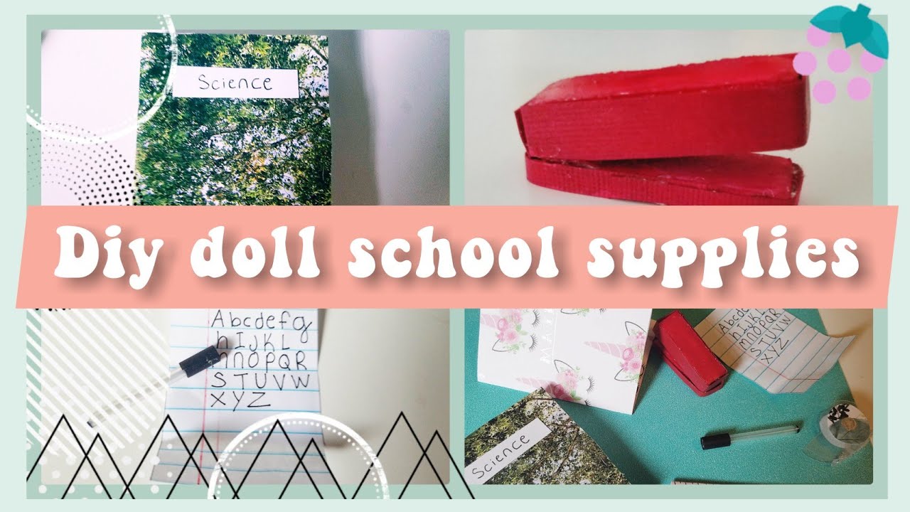 DIY Miniature School Supplies | American Girl | 📗📏📁