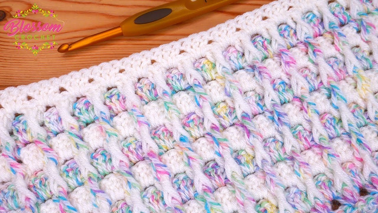 Twisted Granny Stripe Crochet Blanket! Two Row Repeat