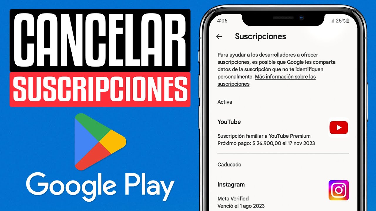 C&oacute;mo CANCELAR una SUSCRIPCI&Oacute;N en GOOGLE PLAY (2026) Paso a Paso