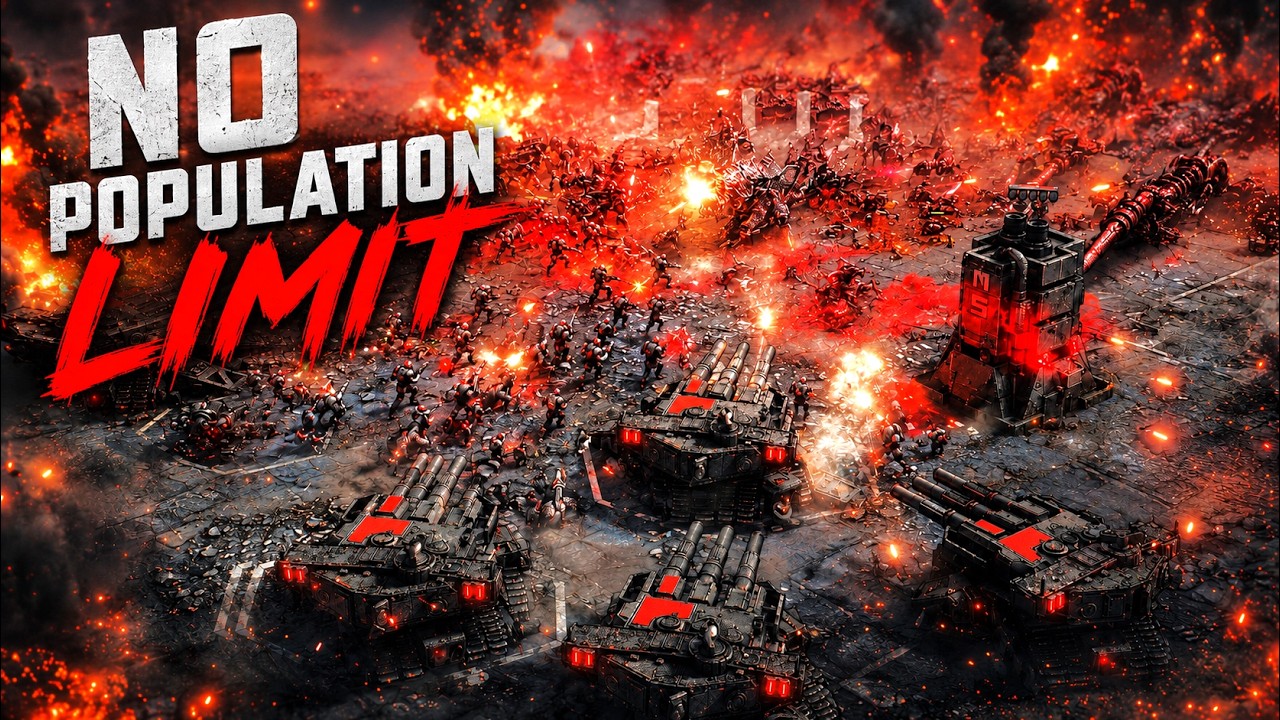 Dust Front RTS - Humans vs Mutants MASSIVE Battle | NO Population Limit
