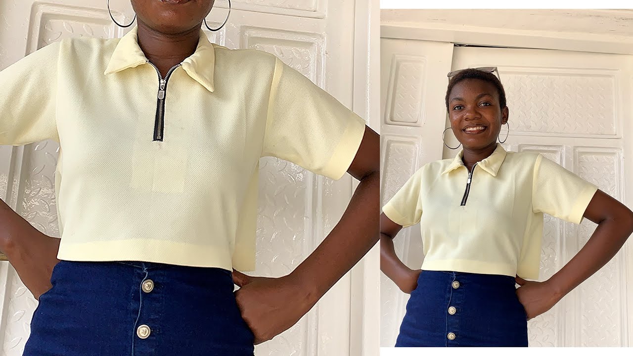 How to Cut and Sew a Unisex Zip T-Shirt  #detailedvideo  #beginnerfriendly  #streetwear #usashorts