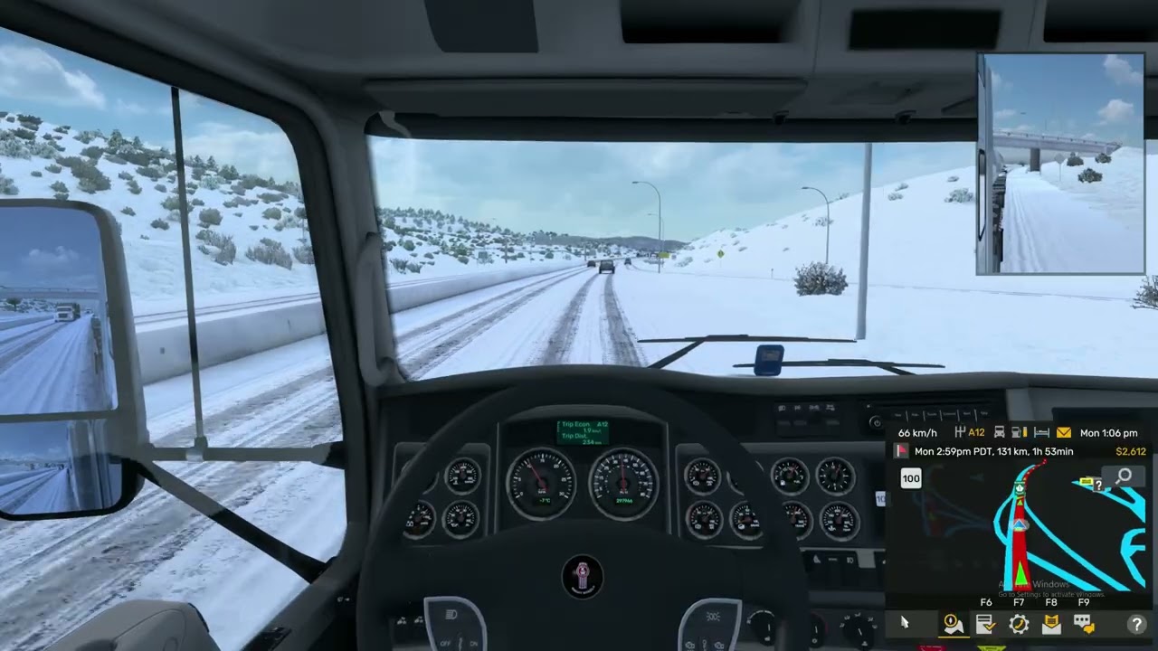 American Truck Simulator {Testing out ProMods BC Canada new places} Frosty Snow mod