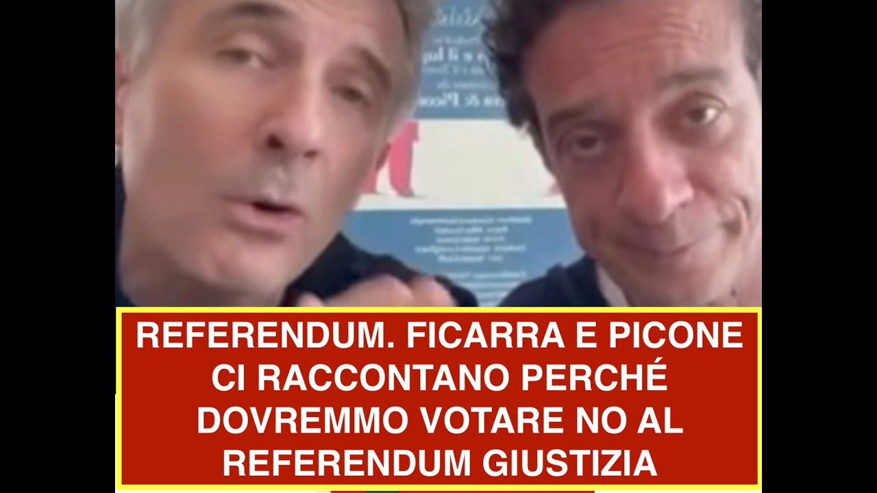 REFERENDUM. FICARRA E PICONE CI RACCONTANO PERCHÉ DOVREMMO VOTARE NO AL REFERENDUM GIUSTIZIA