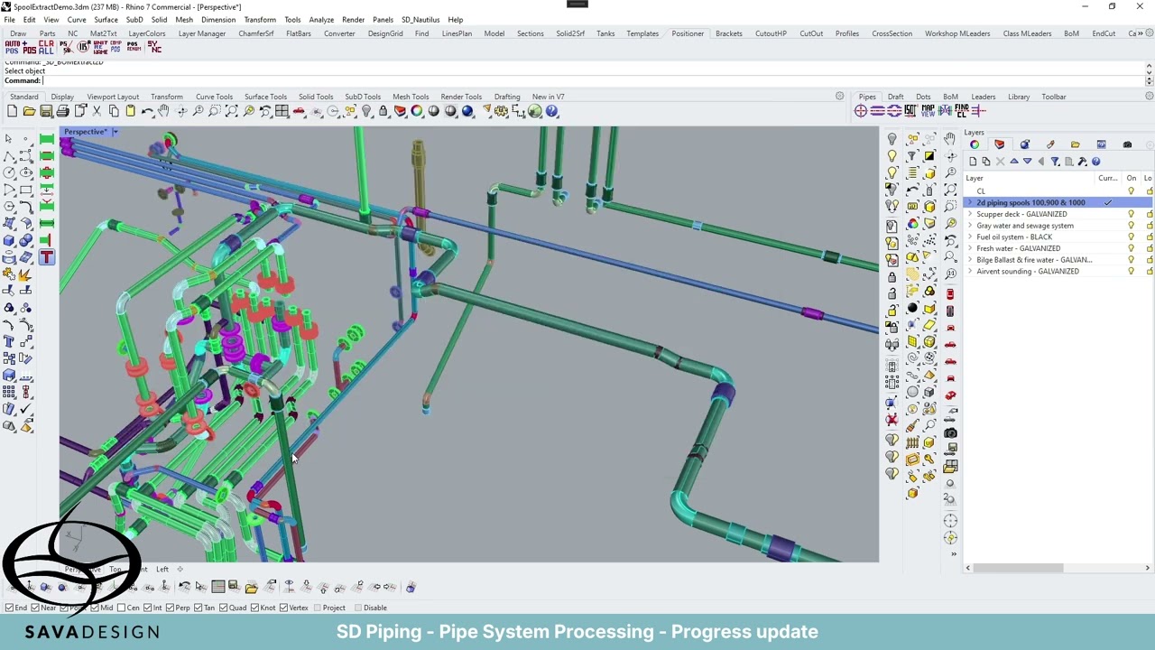 SD Piping - Pipe System Processing - Progress update