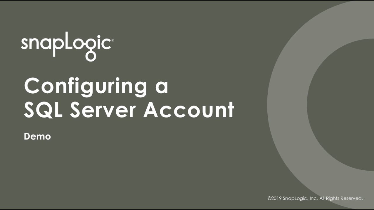 Configuring a SQL Server account